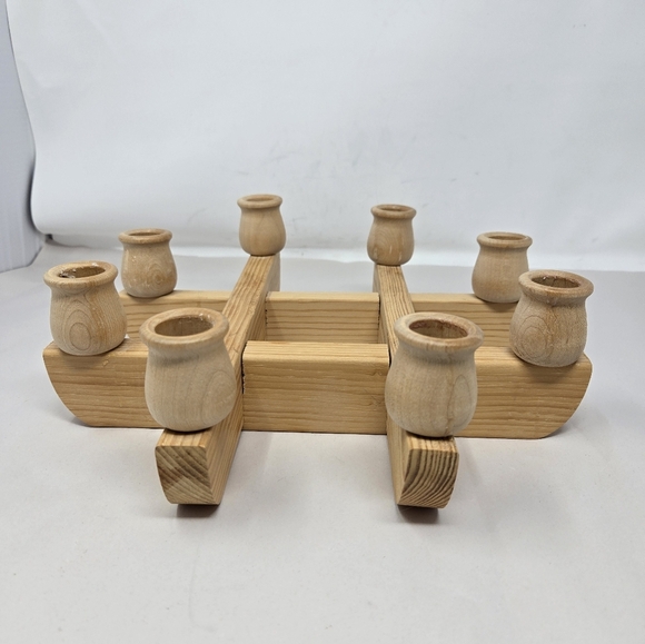 60's Danish Modern Scandinavian Handmade Light Wood 8 Candle Holder Modular - Picture 2 of 10